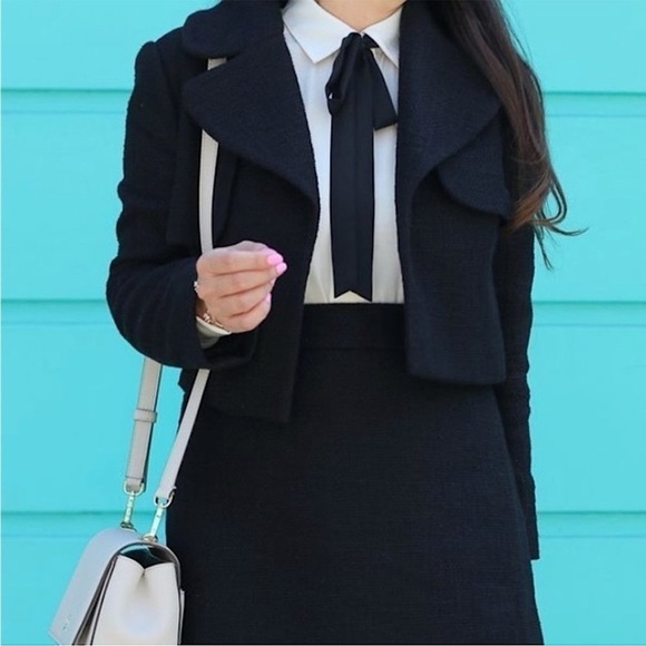 SOSKEN Storm Flap Texture Knit Cutout Detail Cropped Trench Blazer Moto Jacket M - Picture 3 of 8